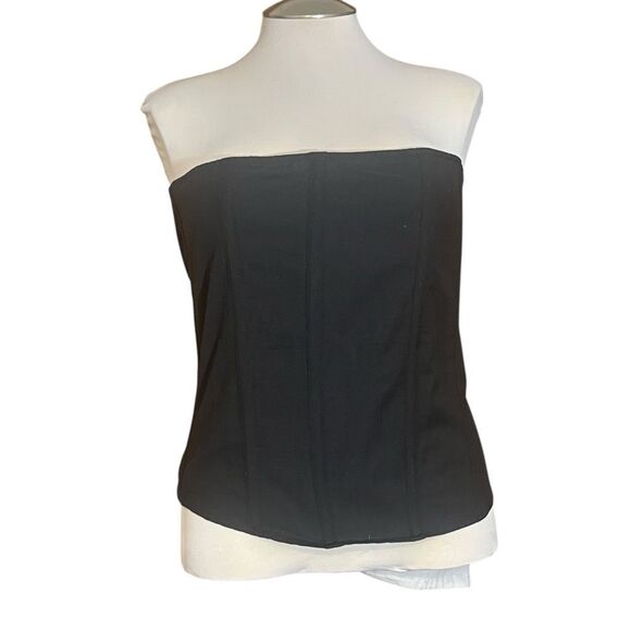 Pretty Little Thing Black Back Zip Corset Top Sz 24 W - Picture 2 of 6